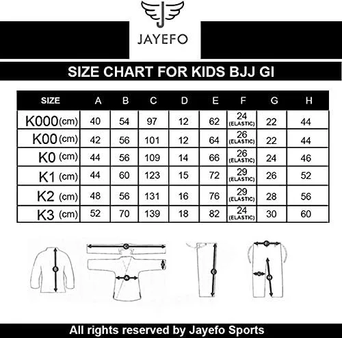 Vista 3 de Jayefo JIU Jitsu GI para niños y niñas, IBJJF Legal BJJ ligero, suave, preencogido, para niños y jóvenes, sin MMA, cinturón blanco
