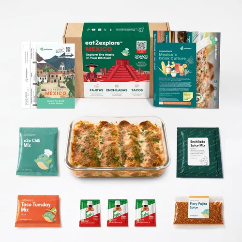 Vista 14 de eat2explore Kit de cocina global para adultos, recetas auténticas, especias esenciales y maridajes de bebidas, perfecto para citas nocturnas