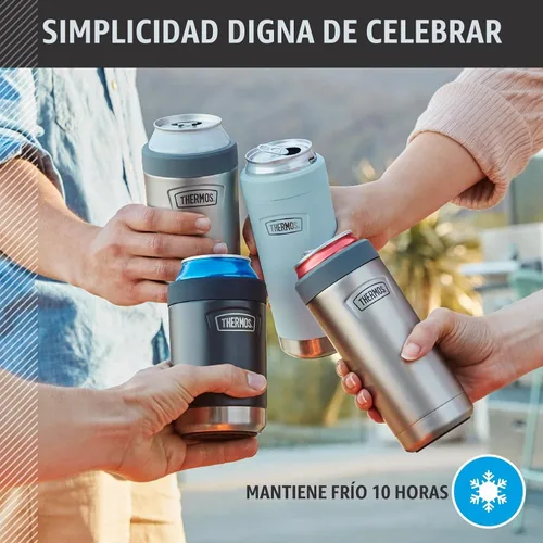 Vista 4 de THERMOS ICON SERIES, aislante delgado para latas de bebidas, 12 onzas, Glacier, acero inoxidable aislado al vacío