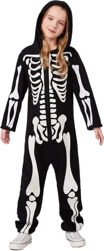 Vista 6 de SIZGAROOT Adult Skeleton Costume Glow in the Dark Onesie for Halloween