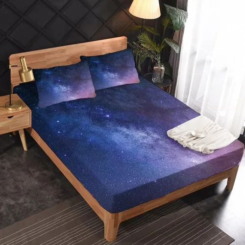 Vista 14 de Galaxy Sheets - Juego de sábanas de tamaño individual, sábanas de microfibra suave y bolsillo profundo, sábanas y fundas de almohada estampadas sin