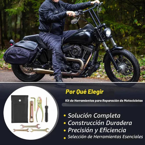 Vista 2 de Kit de herramientas de reparación de motocicleta de 8 piezas, alicates de bujía, llave hexagonal M6, destornillador de doble extremo, llave de doble