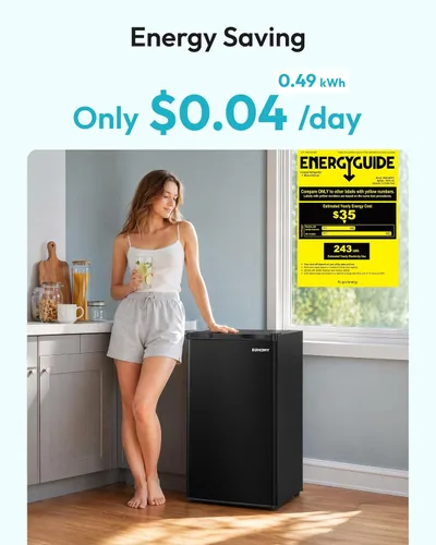 Vista 6 de EUHOMY Mini refrigerador con congelador, refrigerador compacto de 3.2 pies