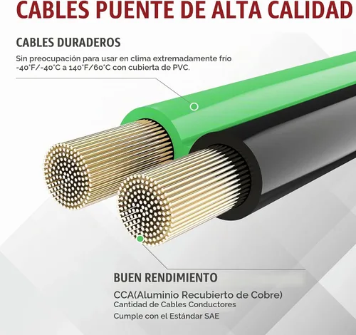 Vista 6 de cables de puente calibre 4 de 20 pies con protector de seguridad inteligente - Cable de batería resistente con protección contra polaridad inversa