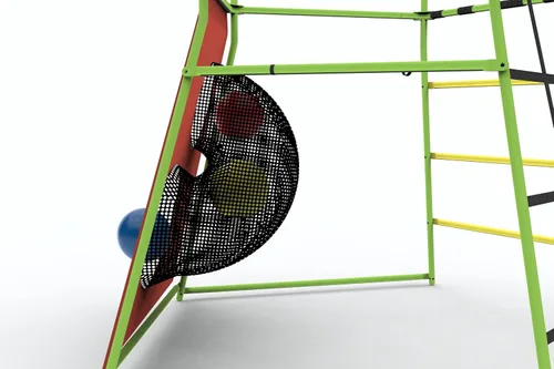Vista 4 de Fitness Reality Kids Explorer Adventure - Fuerte de escalada con plataforma, tobogán de juegos y tienda de campaña, gimnasio de jungla al aire libre
