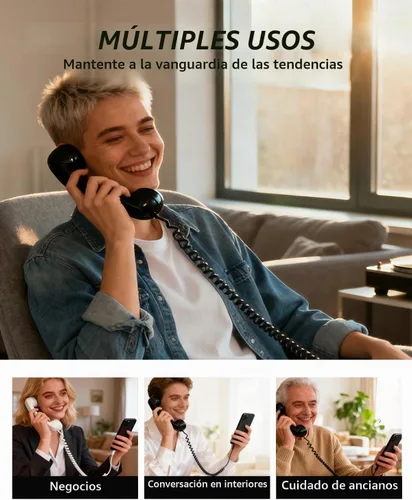 Vista 9 de Teléfono retro para decoración del hogar, estética para iPhone, teléfono giratorio para el hogar, teléfono con cable Pop para teléfonos celulares
