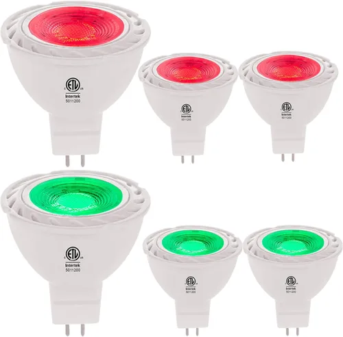 Vista 11 de Bombillas LED KAKEMONO MR11 GU4, 3 W, 12 V, color rojo y verde, reemplazan 10 W, 20 W, 35 W halógenos, GU4.0 para decoración navideña, iluminación