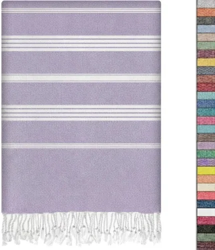 Vista 23 de EPHESUS TOWELS Toalla de playa turca de gran tamaño de 38 x 70 pulgadas, diseño sultán, toalla turca para playa, baño, piscina, gimnasio, yoga