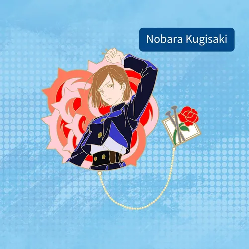 Vista 2 de Broche de esmalte de anime insignias de metal figura de anime regalos de insignia de metal para mujeres hombres y fanáticos