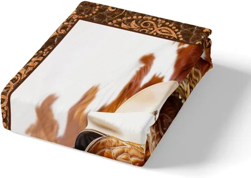 Vista 5 de Manfei Sábana bajera ajustable de vaquero occidental, tamaño individual, funda de cama con 1 funda de almohada, juego de ropa de cama con estampado