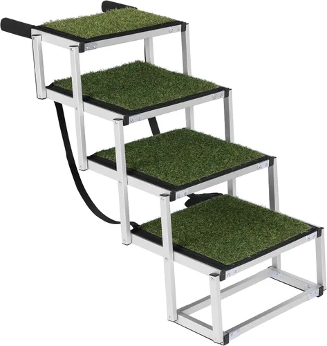 Vista 10 de Rampa para perros de 65 x 17.2 pulgadas para automóvil, camión, SUV, rampas plegables para escaleras para mascotas con superficie antideslizante