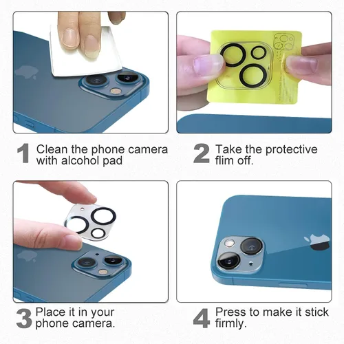 Vista 7 de Protector de lente de cámara para iPhone 11/12 Mini, vidrio templado, cobertura completa, antiarañazos, paquete de 2
