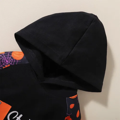 Vista 3 de FANCYINN Disfraz infantil de calabaza Jackolantern con capucha para bebé, disfraz de Halloween para niños pequeños