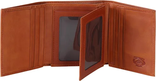 Vista 17 de Stealth Mode Cartera de cuero triple RFID para hombres con soporte de identificación abatible (negro)