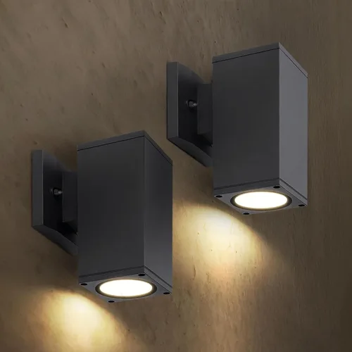 Vista 13 de ASD Lámpara de pared cuadrada para exteriores de 1 luz, enchufe de bombilla E26 de 60 W, 120 V, ETL, cilindro hacia arriba, luces LED