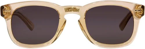 Vista 2 de Gucci GG0182S Gafas de sol unisex marrón transparentegris 4924145, MarrónLogotipo doradoGris-006