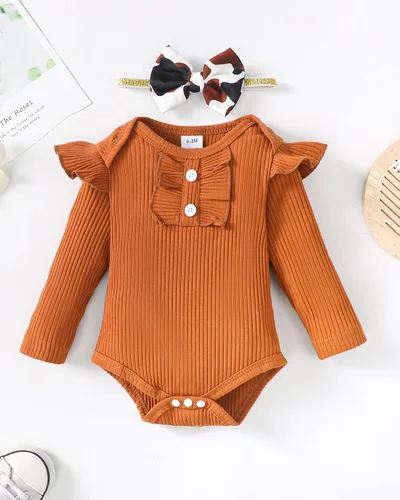 Vista 5 de Mioglrie Conjunto de ropa de bebé recién nacido, conjunto de pantalones, conjunto floral de algodón, ropa de bebé para niñas