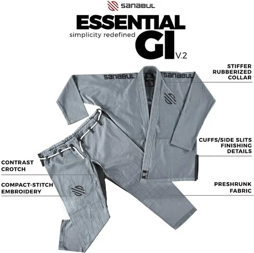 Vista 5 de Sanabul Essentials V2 Ultra Light BJJ Jiu Jitsu Gi ver guía especial de tallas