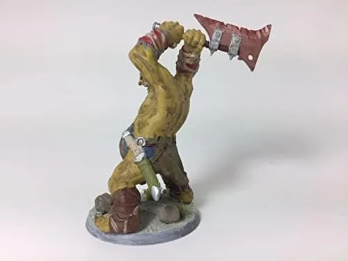 Vista 5 de Ogre Warrior RPG - Calabozos y dragones - DND - Pathfinder - Diorama - Figurita miniatura (gris/sin pintar) (Axe)