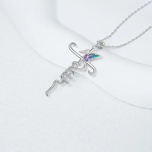 Vista 4 de TALYKONG LadybugHummingbird Necklace Gifts for Women Ladybug Cross Faith Necklace Christmas Jewelry for Mother Daughter Grandma