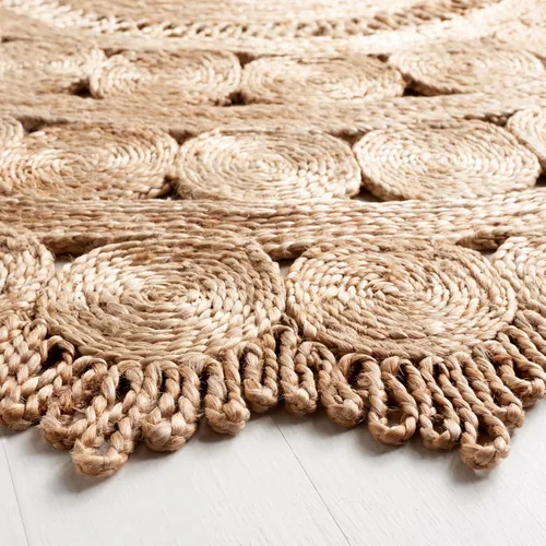 Vista 3 de SAFAVIEH Alfombra de área de colección de fibra natural, redonda, 3 pies, natural, diseño de yute de granja, ideal para zonas de alto tráfico