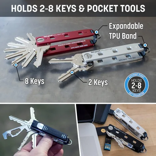 Vista 8 de Keyport Pivot 2.0 - Organizador de llaves - Llavero organizador de llaves de primera calidad Organizador de llaves + multiherramienta EDC + todo