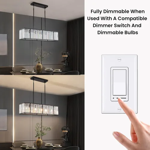 Vista 4 de Siljoy Candelabro rectangular moderno de cristal, 5 luces, color negro, rectangular, con forma de gota de lluvia, lámpara de techo colgante lineal