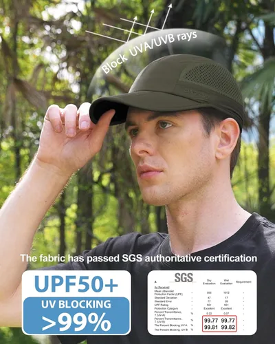 Vista 2 de GADIEMKENSD Sombrero plegable para hombre de ala larga con protección solar UPF 50+