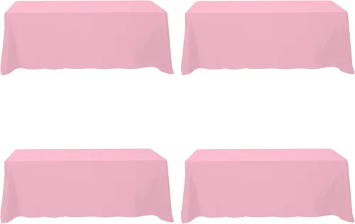 Vista 79 de BRILLMAX - Manteles para mesa rectangular de 6 pies, tela de lino de poliéster, lavable, para boda, recepción, banquete, fiesta de cumpleaños, 60 x