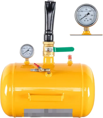 Vista 8 de Inflador de Neumáticos Compacto de 10 Galones con Asentador de Talón de Aire a Presión para Camión Tractor ATV Tanque Resistente, Amarillo