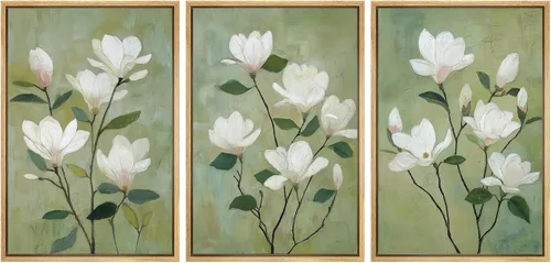 Vista 61 de MUDECOR Lienzo enmarcado para pared, juego de arte de acuarela pastel, bosque de pinos, naturaleza silvestre, ilustraciones modernas, decorativas