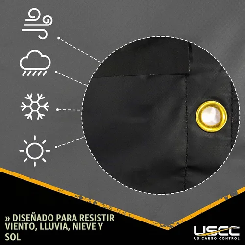 Vista 8 de US Cargo Control Lona de madera ligera de 3 piezas, material impermeable de poliéster recubierto de PVC de 14 onzas, protección duradera para tu