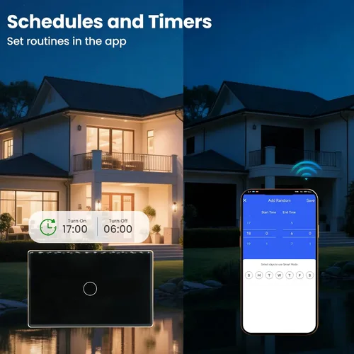 Vista 8 de Interruptor de luz inteligente de monitoreo de energía WiFi, 1 botón de un solo polo, requiere cable neutro, 2.4 GHz, compatible con Alexa