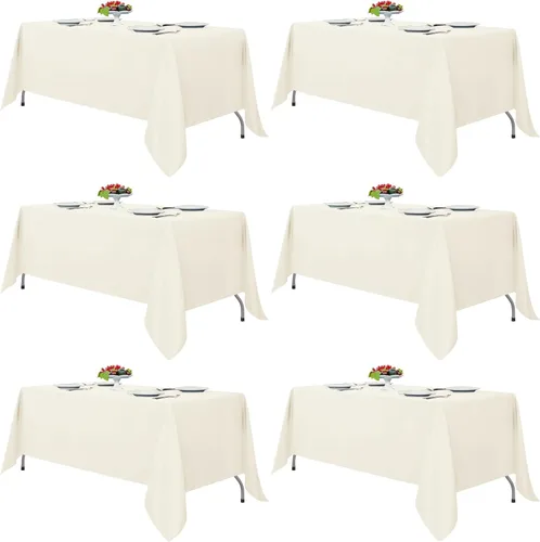 Vista 87 de Fitable - Paquete de 8 manteles rectangulares: telas de mesa lavables, resistentes a las manchas y sin arrugas, cubiertas de mesa reutilizables