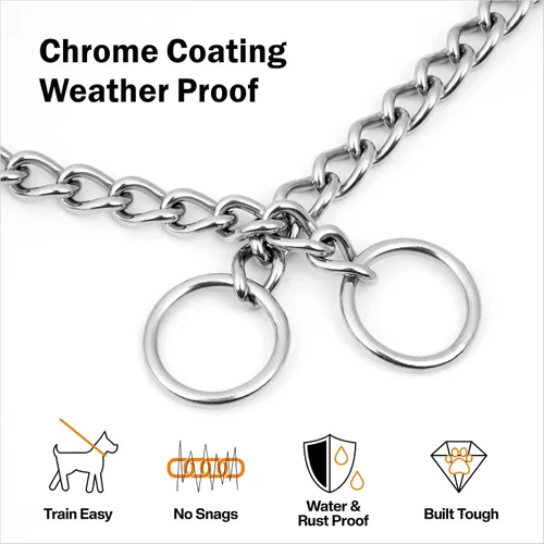 Vista 2 de TagME Collar de cadena para perros, collar ajustable a prueba de clima para perros pequeños y cachorros, collar de entrenamiento de mascotas