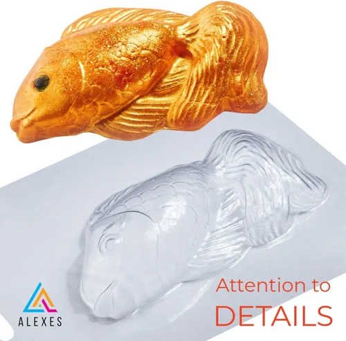 Vista 5 de Moldes de jabón para hacer jabón, juego de 4 moldes de plástico ALEXES - Molde de plástico para animales - Molde de plástico de pescado - Molde
