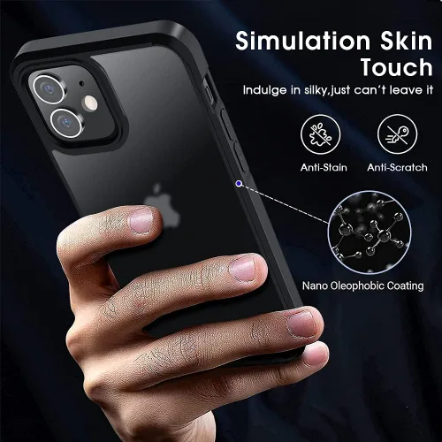 Vista 6 de X-level Funda compatible con iPhone 11 a prueba de golpes [protección contra caídas de grado militar] esmerilado, translúcido, anticaídas, parte
