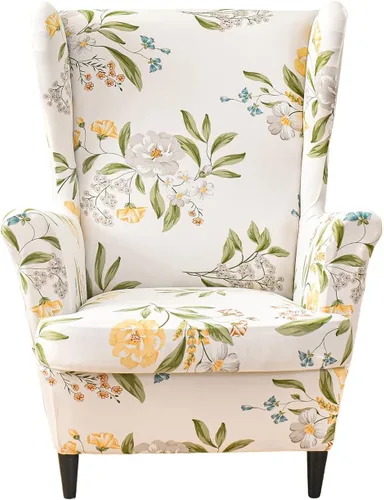 Vista 26 de Eco-Ancheng Funda para silla Wingback, 2 piezas, respaldo de ala, fundas de elastano para sillón con respaldo de ala, fundas para sillón con parte