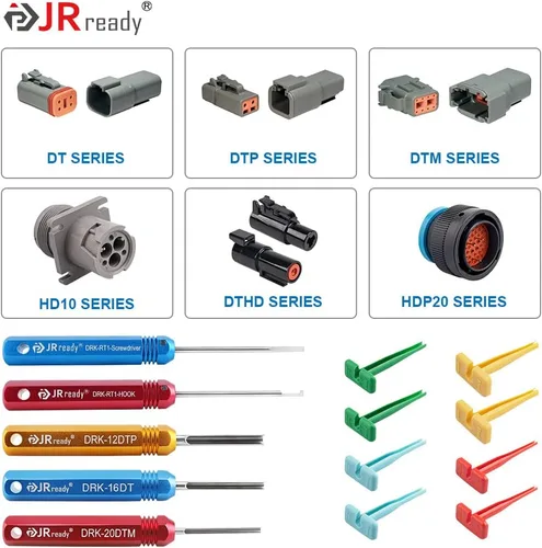 Vista 7 de JRready ST5236 - Herramienta de extracción de pines Deutsch para contactos sólidos/sellados 16#12#20# 10-22 AWG, kit de herramientas de extracción