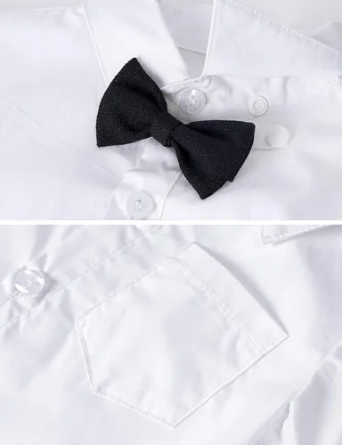 Vista 4 de A&J DESIGN Body de manga corta para bebé y niño, para boda, formal, para caballero
