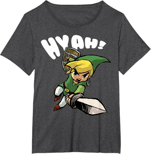 Vista 22 de Nintendo Legend of Zelda Link Hyah Poster - Camiseta pequeña Azul Marino