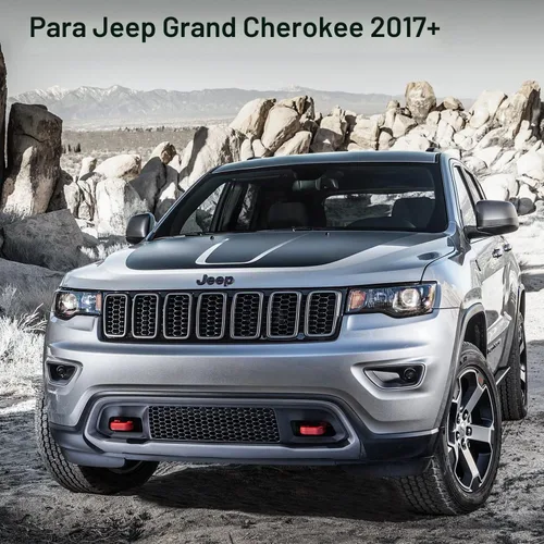 Vista 6 de JeCar Kit de molduras de malla para Jeep Grand Cherokee 2017-2020, color negro (7 unidades)