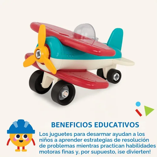 Vista 4 de Battat Juguete de construcción de avión con taladro de juguete, avión