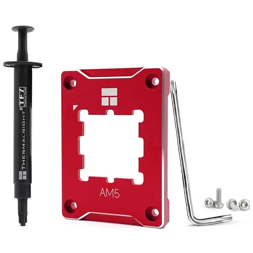 Vista 7 de Marco seguro AM5 negro, marco de contacto de CPU anti-flexión para zócalo AMD Marco de contacto de CPU AM5 de aluminio negro con placa de presión