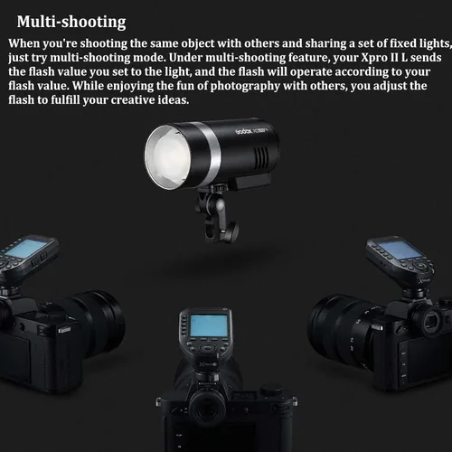 Vista 9 de GODOX Disparador de flash inalámbrico XProII-S TTL para cámaras Sony, 2.4G 1/8000s HSS, Bluetooth incorporado para control de aplicación