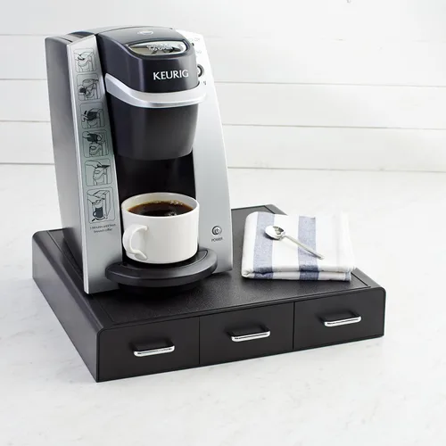 Vista 2 de Amazon Basics Cajón de almacenamiento de cápsulas de café para cápsulas K-Cup, capacidad de 36 cápsulas, color negro