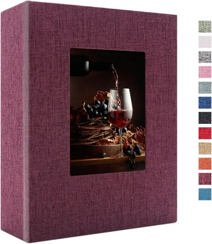 Vista 32 de Vienrose - Álbum de fotos de 4 x 6 pulgadas, 100 páginas, cubierta de lino con ventana frontal, para bebés, bodas, familias, niños y aniversarios