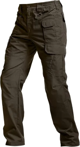 Vista 4 de CQR Pantalones tácticos para hombre, resistentes al agua, pantalones cargo Ripstop, ligeros EDC trabajo, senderismo, ropa para exteriores
