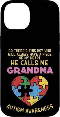 Vista 4 de Grandma Autism Awareness Austistic Boy Piece My Heart Case for iPhone 17