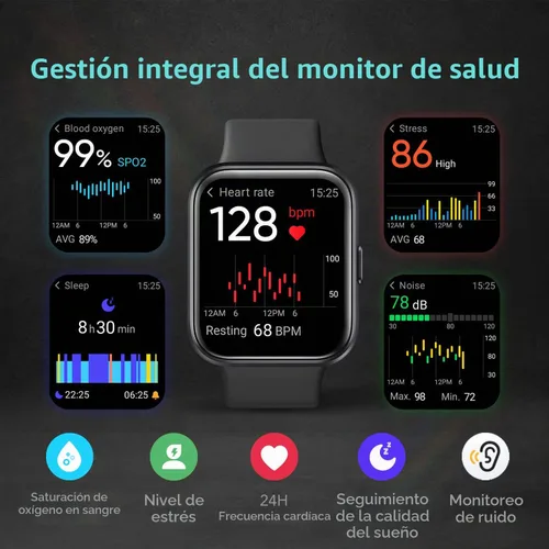 Vista 4 de [Usado] SKG Reloj inteligente para hombres y mujeres, Android iPhone con Alexa incorporado y llamada Bluetooth (respuesta/hacer llamadas) rastreador